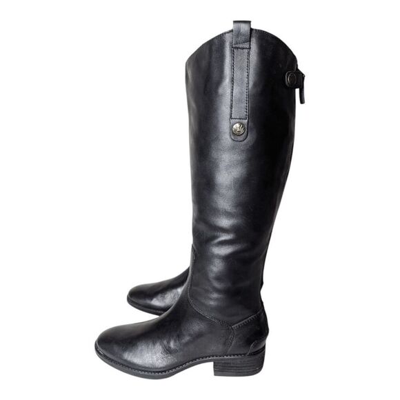 NWOB SAM EDELMAN Penny Black Leather Riding Boot Size 5.5M - Picture 3 of 9
